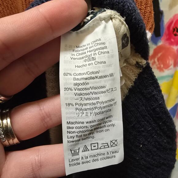 Madewell Thompson Pocket Pullover striped knit long sleeve crewneck sweater XL - Picture 7 of 9